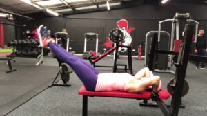 Video Thumbnail: Flat Bench Lying Leg Raise